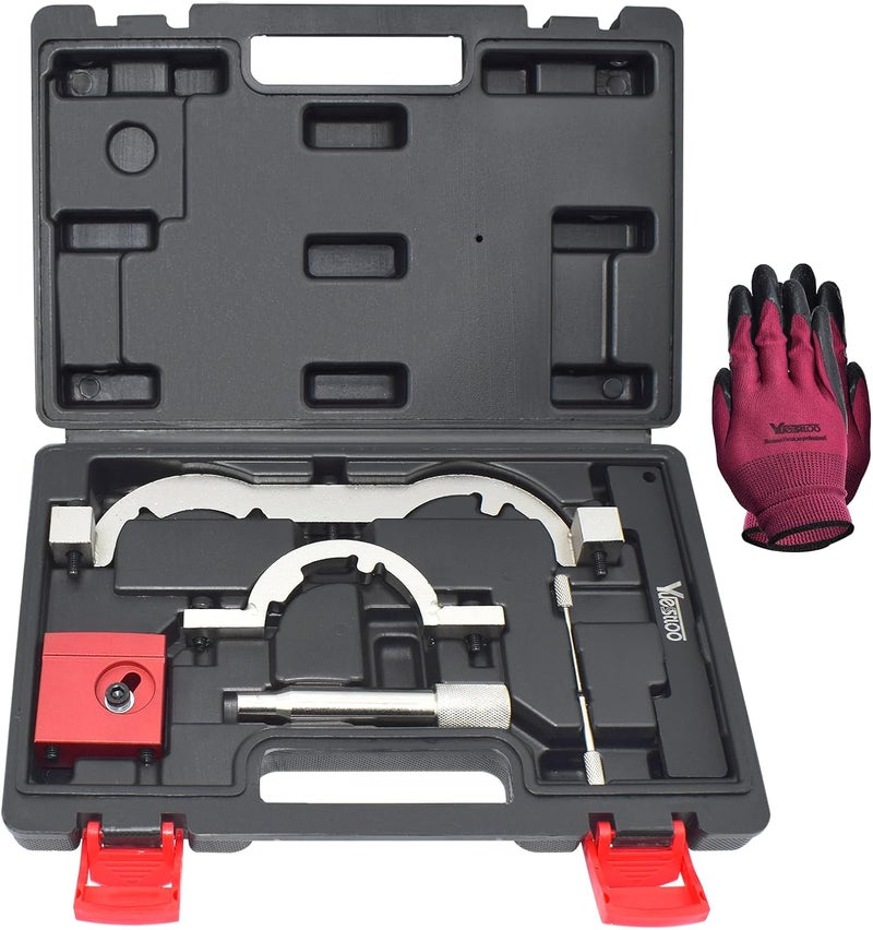 Yuesstloo Turbo Engine Timing Tool Kit for Vauxhall Opel Chevy Chevrolet Aveo Cruze Orlando Adam Ampera Astra J Cascada 1.0 1.2 1.4 L, Camshaft Holding Locking Tool Set with Gloves - Image 1